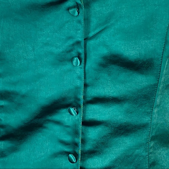 ENDLESS ROSE GREEN SATIN BUTTON FRONT ROMPER - Picture 3 of 8